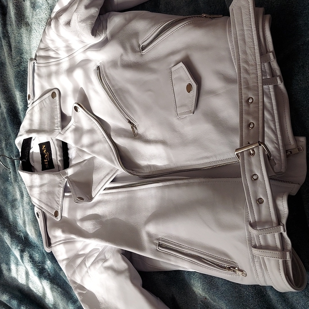 White leather jacket